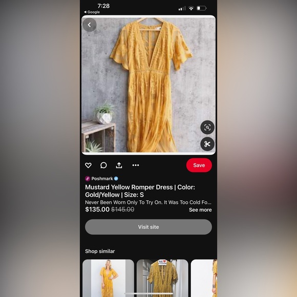 Mustard Yellow Romper Dress - Picture 2 of 3
